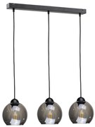 Csillár zsinóron UNO 3xE27/60W/230V fekete/füstös