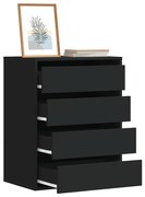 fekete szerelt fa fiókos sarokszekrény 60 x 41 x 76 cm