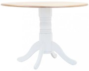 fehér és barna tömör gumifa étkezőasztal 106 cm