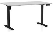 Állítható magasságú asztal OfficeTech B, 120 x 80 cm, fekete alap, világos szürke