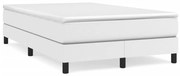 fehér műbőr rugós ágy matraccal 120x190 cm