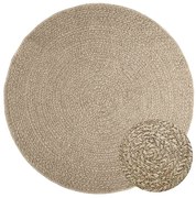 ZIZUR bézs juta hatású beltéri és kültéri szőnyeg Ø 160 cm
