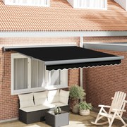 Kézi Behúzható Napernyő Fekete 300x250 cm