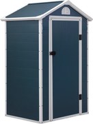 Outsunny Műanyag Kertiszerszám Tároló 1.9m² 134x104x204cm Tetős Kerti Sátor Időjárásálló Kert Sátor Szekrény Kerti Területhez Sötét Szürke | Aosom