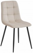 Bézs bársony szék KARA fekete lábakkal