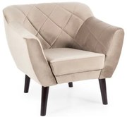 Karo 1 bársony fotel sötétbézs