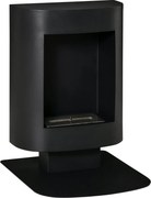 HOMCOM 1.5L Bioetanol Kandalló 3 Óra Üzemidővel, 20 m²-ig Takaróval, 2000W Hőteljesítmény, 46.5x53x65cm, Fekete | Aosom
