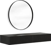 Nicole fali sminkasztal fekete tükörrel 60 cm - matt fekete / fekete