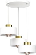 Csillár zsinóron MARTI 3xE27/15W/230V fehér/arany