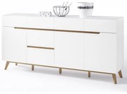 Cervo polcos-fiókos komód, matt fehér MDF, 193 cm