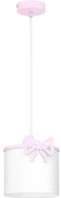 Gyerek csillár zsinóron SWEET 1xE27/15W/230V fehér/rózsaszín/íj