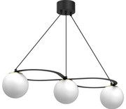 Csillár zsinóron BALLO 3xE27/15W/230V fekete/fehér