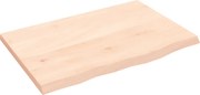 vidaXL kezeletlen tömör tölgyfa fali polc 60x40x2 cm
