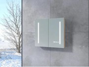 Sevilla || Sonoma kétajtós, tükrös szekrény, LED világítással 70 cm