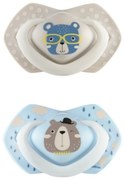 Canpol Babies 2 db szimmetrikus szilikon cumi, 0-6m, Hello Paris, szürke / kék