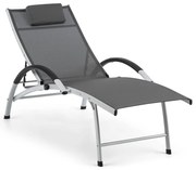 Blumfeldt Sun Valley, kerti nyugágy, összecsukható, fejpárna, szürke