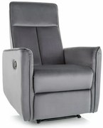 Nikos dönthető bársony fotel szürke