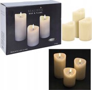 3X Led Gyertya Nagy Örök Elemes Gyertya Led Láng Effekt 15cm