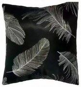 Dekoratív párnahuzat 45x45cm tollak fekete TiaHome