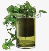 LSA International Erkélyes önöntöző virágcserép, h 35 cm, Ø26 cm, átlátszó/olíva zöld - LSA nemzetközi