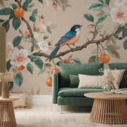 Fotótapéta - Madarak narancsfán (147x102 cm)