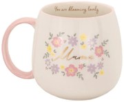 Világos rózsaszín porcelán bögre 450 ml Mama You Are Blooming – Sass &amp; Belle