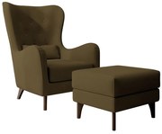 Fotel lábtartóval Calimero II  (oliva + wenge). Akció -16%. 1099334