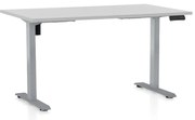 Állítható magasságú asztal OfficeTech B, 140 x 80 cm, szürke alap, világos szürke