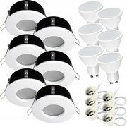 Süllyesztett lámpatest halogén fehér IP44 fürdőszobai lámpatest Led GU10 7W 4000K