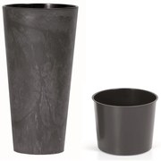 TUBUS SLIM BETON EFFECT virágtartó 30 cm betéttel, antracit, 30 cm