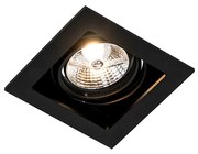 Négyzet alakú süllyesztett reflektor fekete állítható - Artemis 70