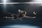 Fotográfia Volleyball player jumping to the ball, Stanislaw Pytel