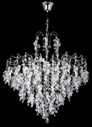 Nagy kristály csillár lámpa klasszikus kristályokkal ezüst E14 palota
