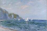 Reprodukció Cliffs and Sailboats at Pourville, Monet, Claude