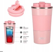 Thermo rózsaszín bögre 510ml Nils acél gumi kényelmes fogás