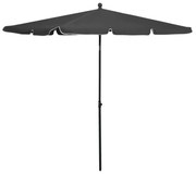 antracitszürke napernyő rúddal 210 x 140 cm