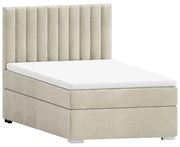 Bézs kárpitozott ágyneműtartós egyszemélyes ágy ágyráccsal 100x200 cm Bunny – Ropez
