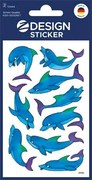 Matrica, papír, 2 ív, 76x120 mm, AVERY ZWECKFORM, Z-Design No.53444, csillogó delfinek (AY53444)