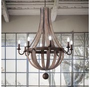 Ideal Lux - Csillár láncon MILLENNIUM 8xE14/40W/230V átm. 92 cm Nyírfa/barna