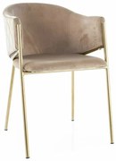 Serilda Velvet II étkezőszék, bézs / arany