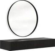 Nicole fali sminkasztal fekete tükörrel 80 cm - matt fekete