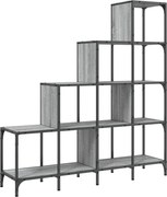 vidaXL szürke sonoma szerelt fa és fém könyvszekrény 122 x 30 x 132 cm
