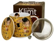 Porcelán szűrős teás bögre 430 ml díszdobozban Gustav Klimt A Csók