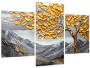 Kép – Fa arany levelekkel (90x60 cm)