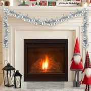 Karácsonyi gömb girland Ezüst 186 cm Polisztirol