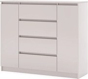 Komód 120 cm, 2 ajtóval és 4 fiókkal, kasmír színben SIMPLE