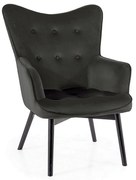 Camden Velvet fotel, fekete