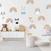 INSPIO Pasztell színű szivárvány falmatrica, rózsaszín