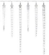 LED karácsonyi girland – jégcsapok, 6 db, 2 m, kültérre és beltérre, hideg fehér