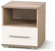 Lima éjjeliszekrény, fehér / sonoma tölgy